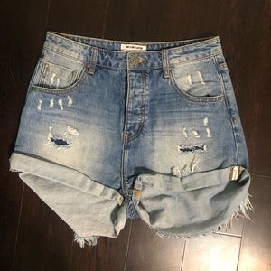 One Teaspoon distressed high waist Bandits shorts